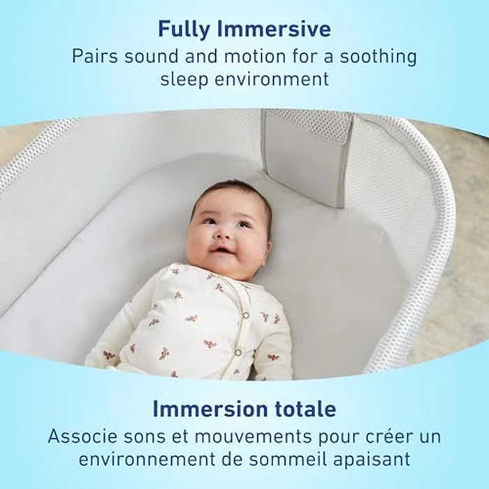 Graco SmartSense Soothing Baby Bassinet & Rocker with Cry Detection Technology, Includes 100% Organic Cotton Sheet, Luna by Graco - Image 6