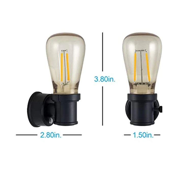 GE Vintage LED Edison Night Light, Plug-in, Dusk to Dawn Sensor, Farmhouse Decor, Mood Lighting, Home Decor, Ambient Lighting, LED Lights for Bedroom, Bathroom, Kitchen, Hallway, Black, 1 Pack, 64346 by GE - Image 5