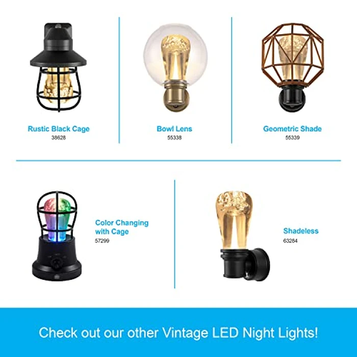 GE Vintage LED Edison Night Light, Plug-in, Dusk to Dawn Sensor, Farmhouse Decor, Mood Lighting, Home Decor, Ambient Lighting, LED Lights for Bedroom, Bathroom, Kitchen, Hallway, Black, 1 Pack, 64346 by GE - Image 7