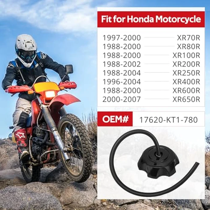 JAVIK Gas Cap Fuel Tank Cap for Honda XR650R XR200R XR600R XR250R XR400R 1988-2007 XR80R XR100R XR70R 1988-2000 O.E.M# 17620-KT1-780 by JAVIK - Image 2