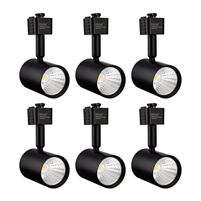 mirrea LED Track Lighting Heads Compatible with Single Circuit J Type Track Lighting Rail Ceiling Spotlight for Accent Task Wall Art Exhibition Lighting 6.5W 24 degrees Black Pack of 6 (4000K Neutral White) by mirrea - Used - Like New condition