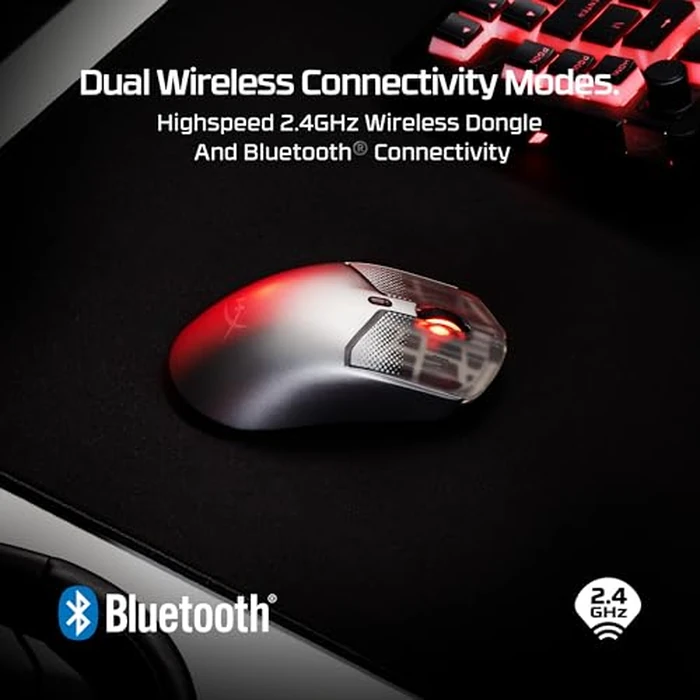 HyperX Pulsefire Haste 2 S - Wireless Gaming Mouse for PC - 64g, Magnesium Alloy Shell, Rechargeable li-ion Battery, 26K Sensor, Dual Wireless, Glass Skates, Navy by HyperX - Image 5