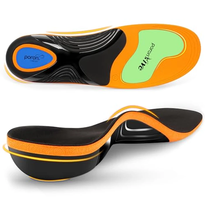 Work Boot Insoles for Standing All Day, High Arch Support Orthotic Shoe Inserts Relief Plantar Fasciitis, Flat Feet, Achilles Tendonitis - Women Men - S(Men's 6.5-7.5) by Gviipk - Used - Like New condition - US$18.97