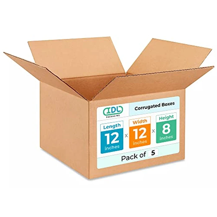 IDL Packaging - B-12128-5 Small Corrugated Shipping Boxes 12"L x 12ΓǥW x 8"H (Pack of 5) - Excellent Choice of Sturdy Packing Boxes for USPS, UPS, FedEx Shipping by IDL Packaging - Used - Acceptable condition - CA$32.14