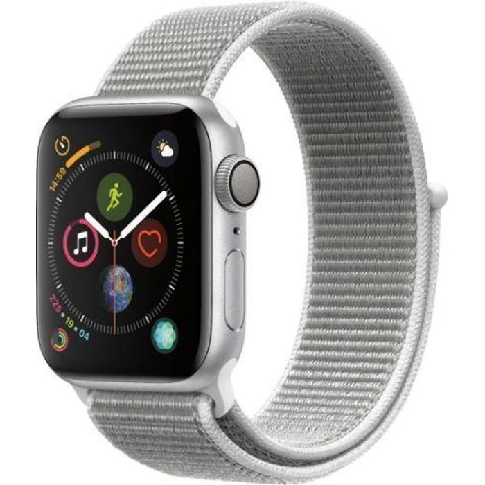 Apple Watch Series 4 (Cellular + GPS) - 16GB - 44mm - Silver Aluminum Case with Seashell Rubber Sport Loop Band by Apple - Image 2