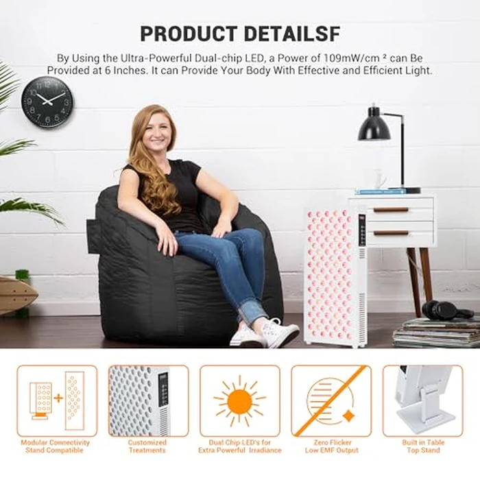 GarveeHome Red Light Therapy Device Base, RT 750/1500 Red Light Therapy Device 200/300 Beads LEDs Base for Red Light Therapy for Face and Body(Only Base) by GarveeHome - Image 9