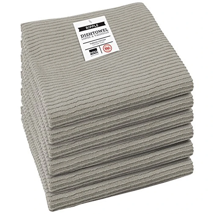 Now Designs Ripple Towel, London Grey, Set of 6 by Now Designs - Used - Good condition