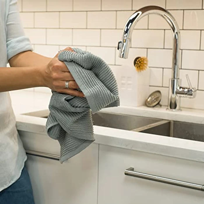 Now Designs Ripple Towel, London Grey, Set of 6 by Now Designs - Image 2