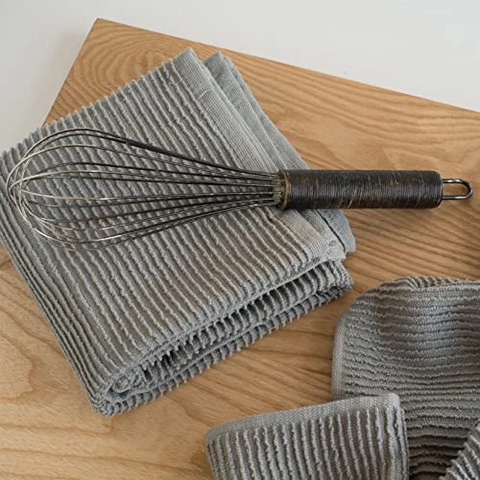 Now Designs Ripple Towel, London Grey, Set of 6 by Now Designs - Image 4