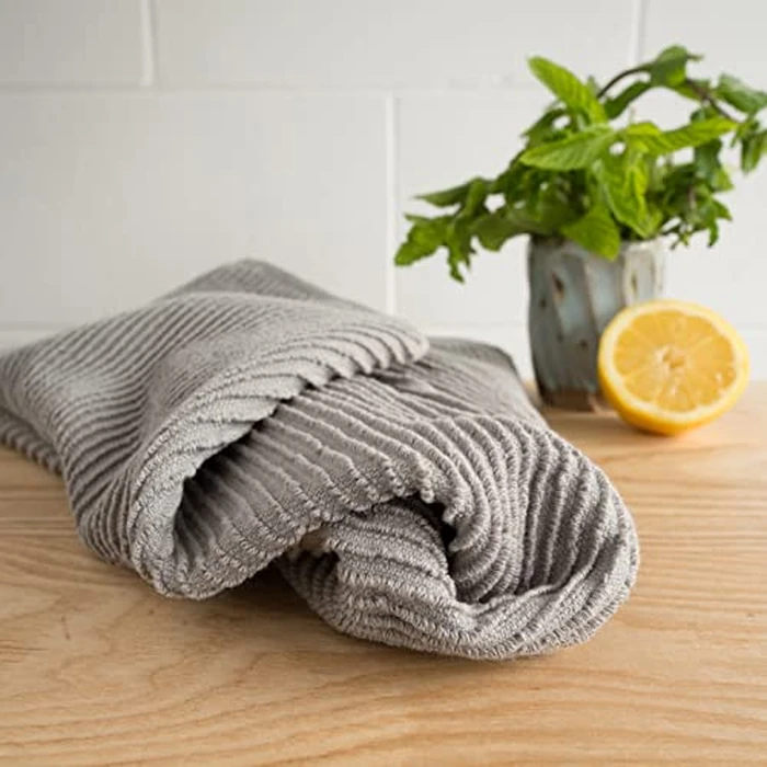 Now Designs Ripple Towel, London Grey, Set of 6 by Now Designs - Image 5