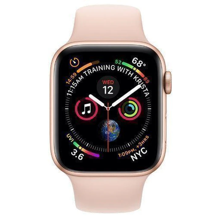 Apple Watch Series 4 (Cellular + GPS) - 16GB - 40mm - Gold Aluminum Case with Pink Sand Rubber Sport Band by Apple - Image 1