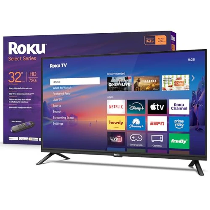 Roku Smart TV 2026 - 32-Inch Select Series, 720p HD TV - Roku TV with Voice Remote - Flat Screen LED Television with Wi-Fi for Streaming Live Local News, Sports, & Movies - Bluetooth Headphone Mode by Roku - Used - Like New condition - US$102.22
