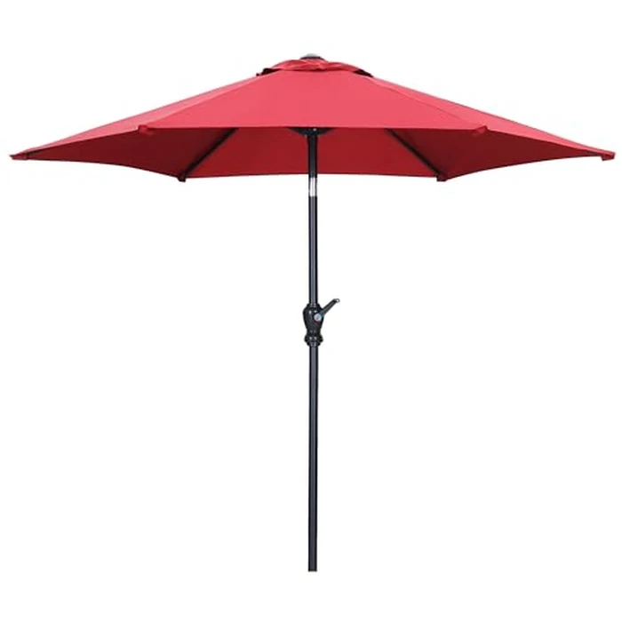 Wonlink 7.5FT Patio Umbrella, Outdoor Table Umbrella,Market Umbrella with Push Button Tilt and Crank for Garden, Lawn, Deck, Backyard & Pool (Red) by Wonlink - Image 1