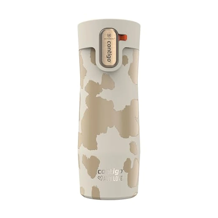 Contigo x Ally Love Stainless Steel Vacuum-Insulated Travel Mug w/Autoseal and Easy Clean Lid, Spill-Proof, Keeps Drinks Cold 24 hrs & hot for 11 hrs, BPA Free, 16oz/473mL, West Loop 3.0, Oatmilk by Contigo - Used - Very Good condition