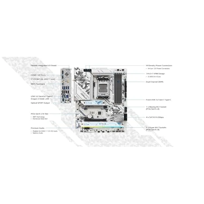 ASRock B650 Steel Legend WiFi 6E AMD Socket AM5 Ryzen 9000 8000 and 7000 Series SATA3 M.2 DDR5 7200+(OC) 256GB SATA3 6.0 Gb/s ATX Motherboard BIOS Flashback by ASRock - Image 3