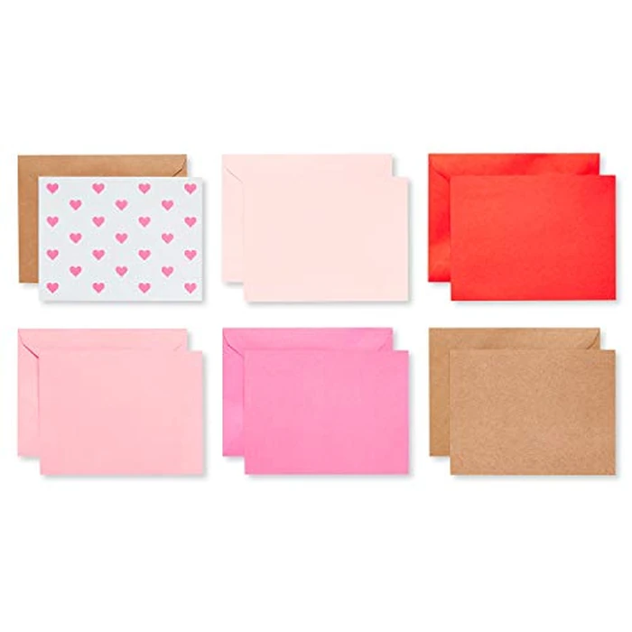 American Greetings Valentines Day Bulk Blank Cards with Envelopes, Hearts and Solid Colors (200-Count) by American Greetings - Used - Like New condition - CA$11.75