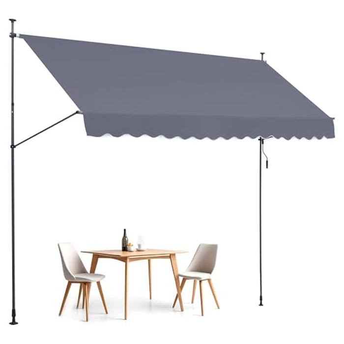 VEVOR 157" x 47" Patio Awning Retractable, Outdoor Retractable Patio Awning Sunshade Shelter, Adjustable Patio Door Window Awning Canopy with Manual Crank Handle for Backyard, Garden, Balcony by VEVOR - Used - Acceptable condition - US$60.89