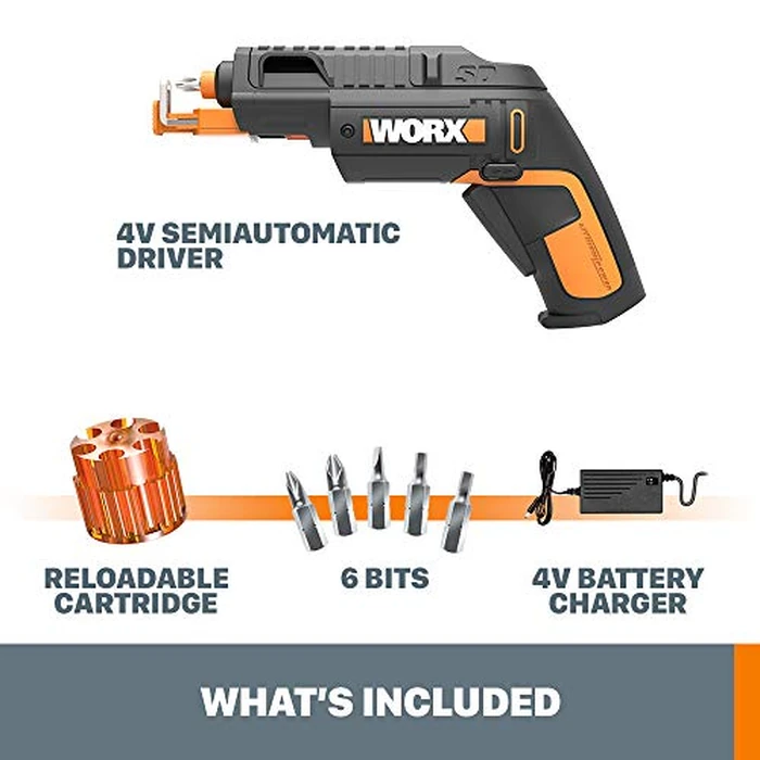 Worx 4V Electric Screwdriver, Rechargeable Cordless Power Screwdriver Set with 6 Bits, Screw Holder, Charger - WX255L by WORX - Image 6
