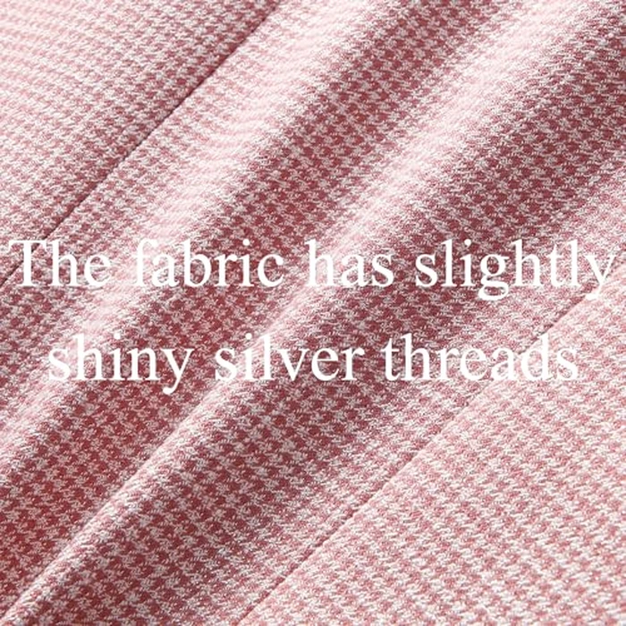 TRONSTORE Women's Suit 2 Piece Set Business Pants Suit for Women Pinstripe Houndstooth Blazer Pink S by TRONSTORE - Image 2