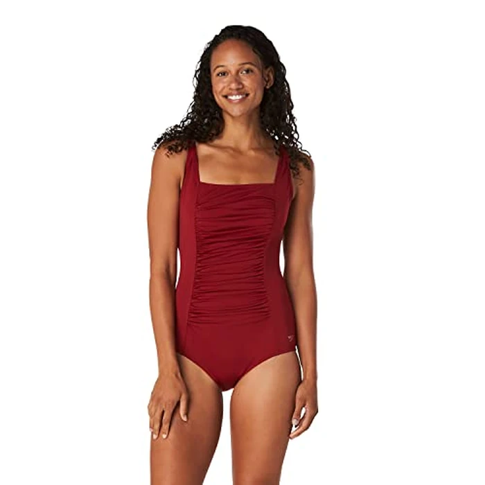 Speedo Women's Swimsuit One Piece Endurance+ Shirred Tank Moderate Cut by Speedo - Image 1