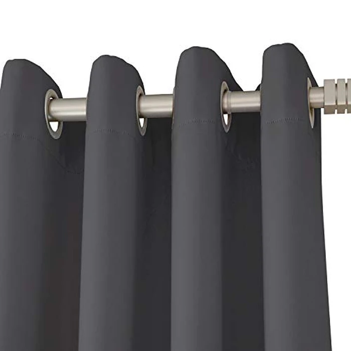 NIM TEXTILE Thermal Insulated Blackout Curtains, 110" Total Width, Room Darkening Window Panel Grommet Top Drapes, 2-Panels Set, 55" W x 63" L, Charcoal by NIM TEXTILE - Image 3