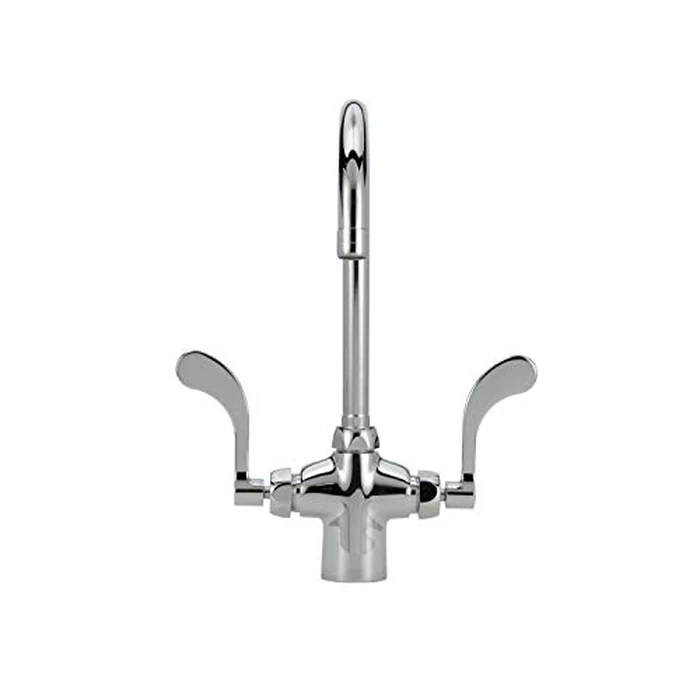 Zurn Z826B4-XL Double Lab Faucet with 5-3/8" Gooseneck and 4" Wrist Blade Handles, Chrome by Zurn - Used - Very Good condition - US$71.29