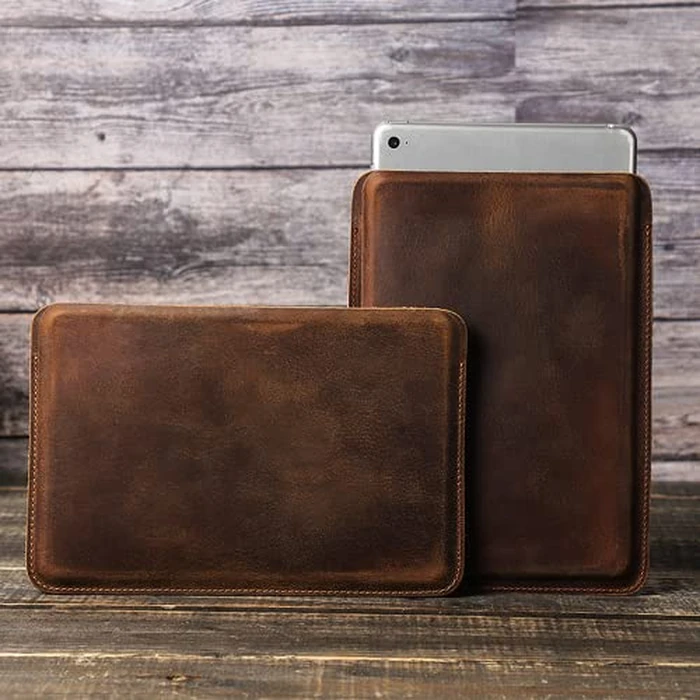 CataPurus Top Grain Leather 8.3" Slim Tablet Case Protector, Solid Minimalist Vintage Design, Handmade, Compatible with 8.3" iPad mini 6 iPad mini 7.9" A1599 A1600 A1538 A1550 A2133, Coffee 8.3 Inch by CataPurus - Image 8