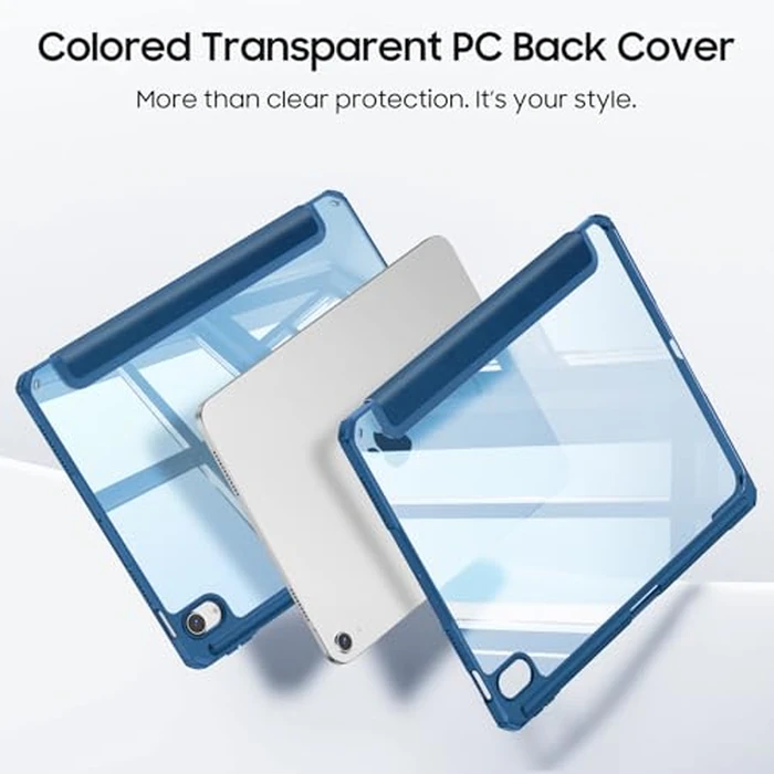 Fintie Hybrid Slim Case for iPad Air 11-inch M4/M3/M2 (2026/2025/2024), iPad Air 5th/4th Generation (2022/2020) 10.9 Inch - Shockproof Cover with Clear Back Shell & Pencil Holder, Marine Blue by FINTIE - Image 4