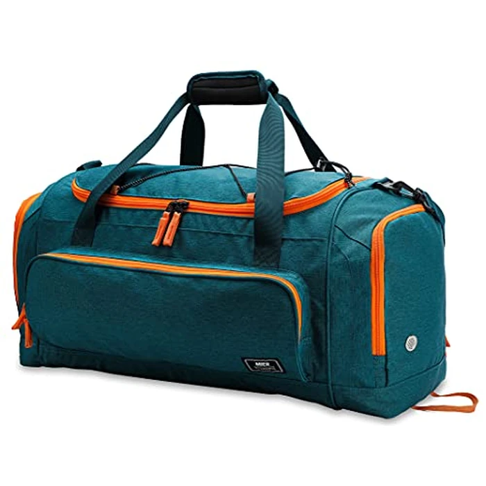 MIER Large Gym Bag for Men Sports Duffle Bag with Shoe Compartment 60L Lightweight Duffel Bags for Workout Fitness Travel, Olive Green by MIER - Image 1