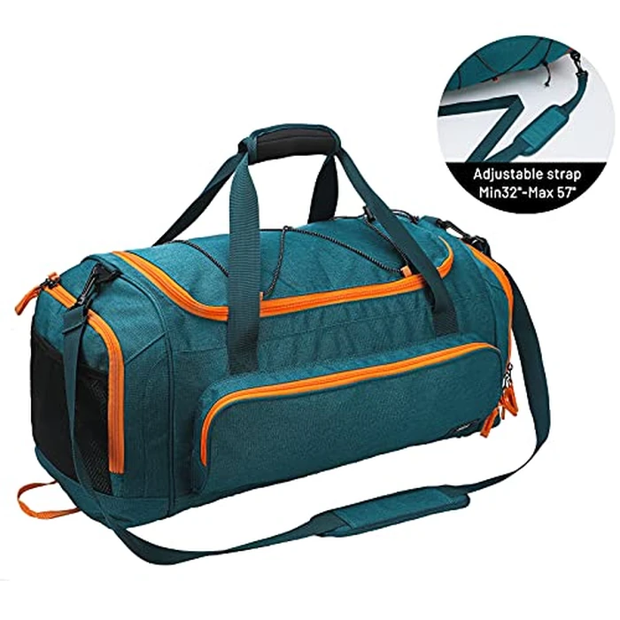 MIER Large Gym Bag for Men Sports Duffle Bag with Shoe Compartment 60L Lightweight Duffel Bags for Workout Fitness Travel, Olive Green by MIER - Image 4