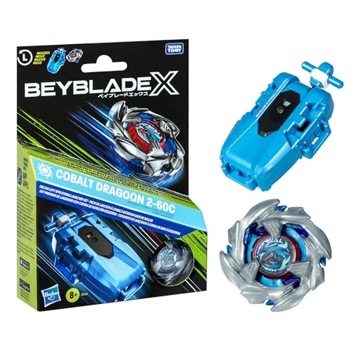 Beyblade X Cobalt Dragoon 2-60C Deluxe Left-Spin String Launcher Set with Attack Type Top Left-Spinning Top Toy; Great Gift for 8 Year Old Boys and Girls by Beyblade - Used - Very Good condition - US$21.38