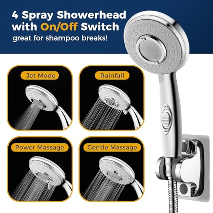 KLLEYNA Shower Head Hose Attachment for Sink/Tub Faucet - ON/Off Jets Sprayer, Dog Wash/Bathtub Cleaning/Baby Bath/Hair Rinse, Tap Extender Water Nozzle for Bathroom Kitchen Utility Garden Basement by klleyna - Image 3