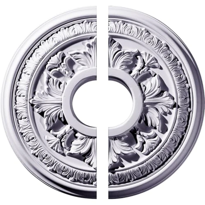 15 3/8"OD x 4 1/4"ID x 1 1/2"P Baltimore Ceiling Medallion, Two Piece (Fits Canopies up to 5 1/2") by Ekena Millwork - Used - Acceptable condition - CA$26.22