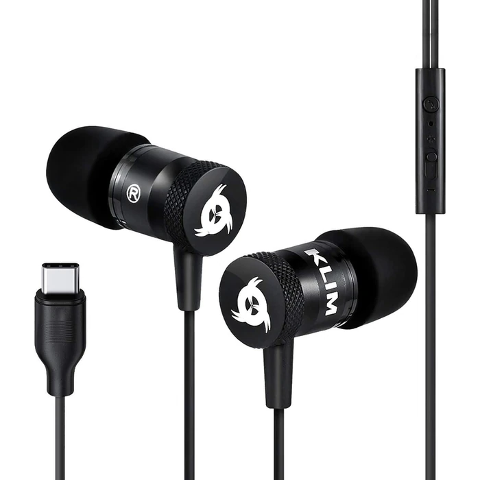 KLIM Fusion C USB-C Earbuds with Microphone - Black by KLIM - Refurbished - Excellent condition - US$13.44