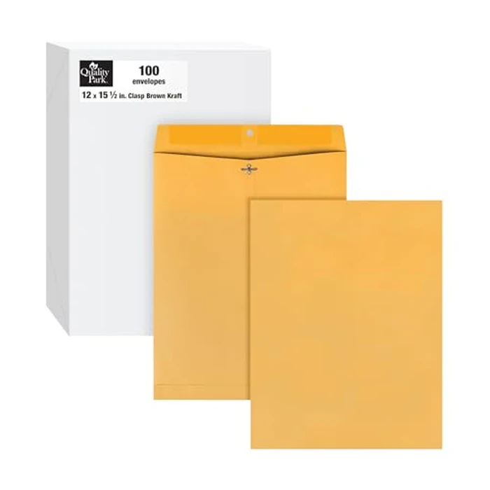 Quality Park 37910 Quality Park Clasp Envelopes, 12x15-1/2, 28-Pound, Brown Kraft, 100 Per Box by Quality Park - Used - Acceptable condition