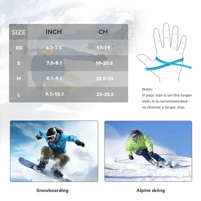 FEETMOR Heated Mittens for Women Men - Electric Rechargeable Dual-Heated Ski Touchscreen Winter Gloves for Arthritis Raynaud Snowboarding Camping Hiking Skiing(X-Small) by FEETMOR - Image 6