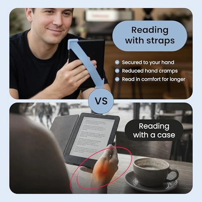 Strapsicle Silicone Hand Straps | Accessory for 6" Kindles & Paperwhite (2012-2019) and 6" Kobo e-Readers | 2-Pack | Black by Strapsicle - Image 3