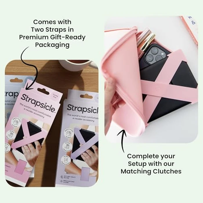 Strapsicle Silicone Hand Straps | Accessory for 6" Kindles & Paperwhite (2012-2019) and 6" Kobo e-Readers | 2-Pack | Black by Strapsicle - Image 9