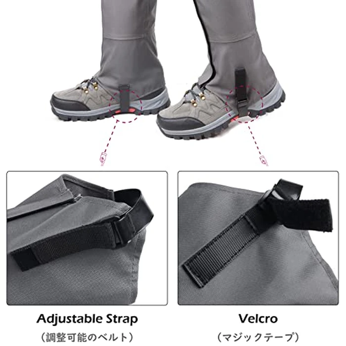 TRIWONDER Leg Gaiters Waterproof Snow Boot Gators Hiking Gaiters Men Women for Walking Climbing Hunting Cycling Backpacking Lightweight Rain Shoe Gaiters (1 Pair) (Grey, L) by TRIWONDER - Image 4