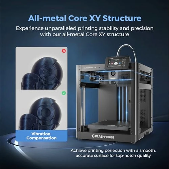 FLASHFORGE Adventurer 5M 3D Printer, 600mm/s High-Speed, 1 Click Fully Auto Leveling, Upgraded Direct extruder Quick Detachable 280 degreesC Nozzle, Dual-Sided PEI Coating Plate, Print Size 220x220x220mm by FLASHFORGE - Image 5