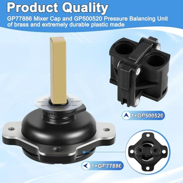 GP77886 Mixer Cap and GP500520 Pressure Balancing Unit Cartridge, Compatible with Kohler K-GP77886, Shower Cartridge Replacement for K-15700-K Mixing Valve and for Rite-Temp K-15701-K Mixing Valve by Vayolli - Image 4