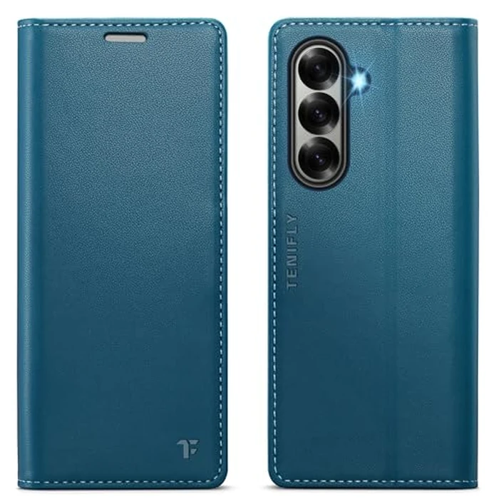 Tenifly for Samsung Galaxy Z Fold 7 Case Wallet with RFID Blocking Card Holder, PU Leather Kickstand Protective Flip Phone Cover Fit for Galaxy Fold 7 8.0", Blue by Tenifly - Used - Acceptable condition
