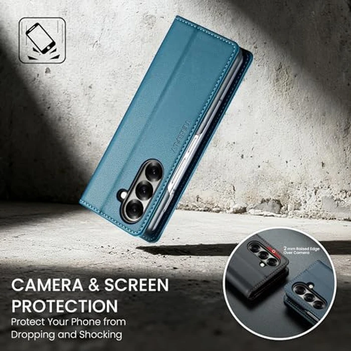 Tenifly for Samsung Galaxy Z Fold 7 Case Wallet with RFID Blocking Card Holder, PU Leather Kickstand Protective Flip Phone Cover Fit for Galaxy Fold 7 8.0", Blue by Tenifly - Image 7