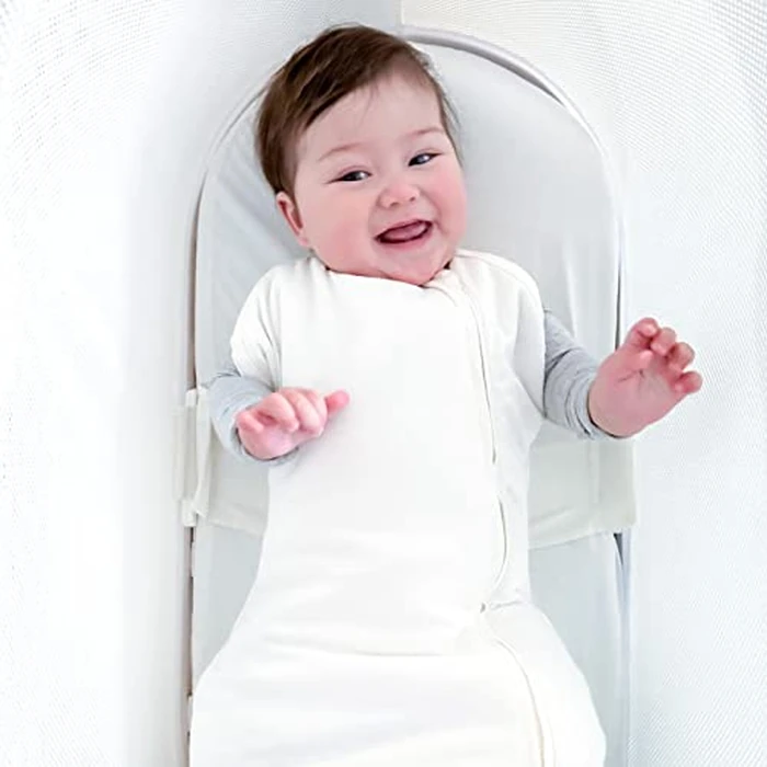 Happiest Baby SNOO Comforter Sleep Sack - 100% Organic Cotton Baby Swaddle Blanket - Doctor Designed Promotes Healthy Hip Development (Ivory, XL) by Happiest Baby - Image 4