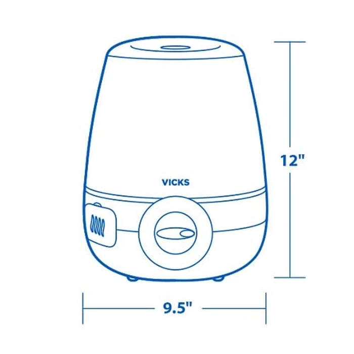 Vicks V4600-CAN Filter-Free Ultrasonic Cool Mist Humidifier, Medium Room Humidifier for Baby, Bedroom, Office Desk, with Variable Output Control, Dual Scent Pad Slots, Auto Shut-Off, 4.5L/1.2Gal by Vicks - Image 4