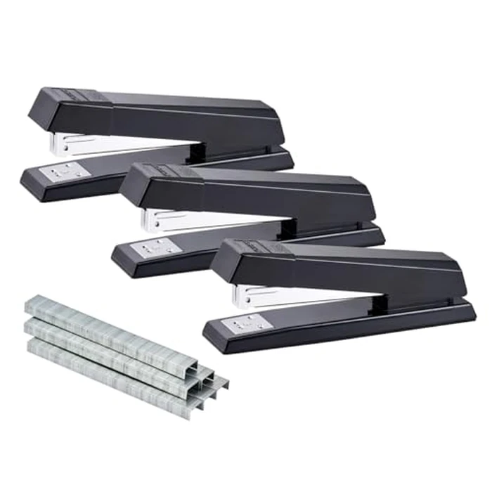 Bostitch Office Stapler, No-Jam Premium for Desktop, Includes 1,250 Staples, Full-Strip, 25 Sheet Capacity, Black, 3 Pack by Bostitch - Image 1