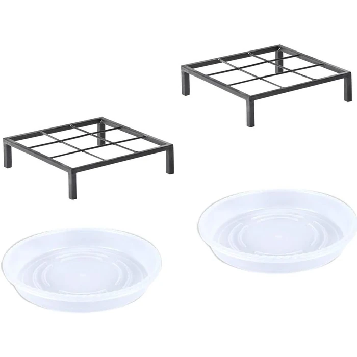TenFuju 9.8" Heavy Duty Potted Plant Stand with Saucer (2Packs) - Default by TenFuju - Refurbished - Excellent condition - US$29.21