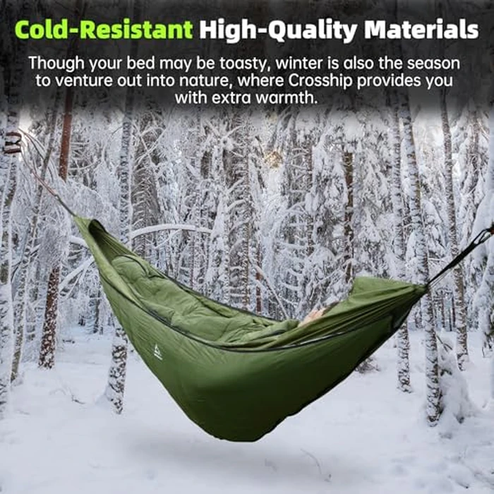 CROSSHIP Hammock Underquilt for Camping - Full Length Orange Lightweight Warm Quilt for 3-4 Seasons (41-68 degreesF) - Soft & Durable for Hiking, Backpacking, Beach, Travel - Holds Up to 500lbs by CROSSHIP - Image 2