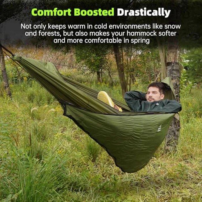 CROSSHIP Hammock Underquilt for Camping - Full Length Orange Lightweight Warm Quilt for 3-4 Seasons (41-68 degreesF) - Soft & Durable for Hiking, Backpacking, Beach, Travel - Holds Up to 500lbs by CROSSHIP - Image 3