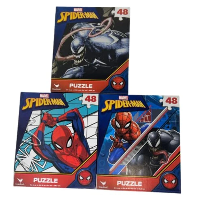 3 Pk. Marvel Spider-Man 48 Piece Jigsaw Puzzle (Assorted Designs) by Cardinal - Used - Like New condition - CA$25.74